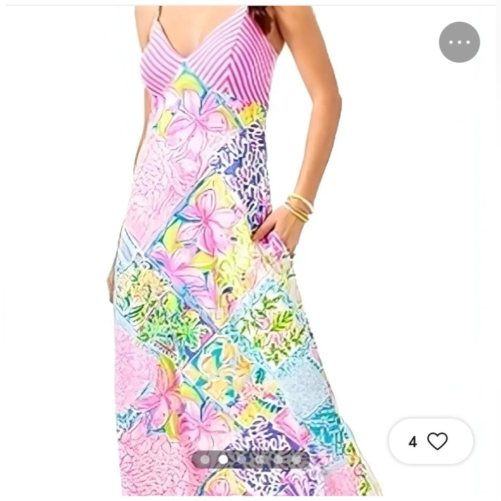 Lilly Pulitzer Maldives Maxi Dress in Multi Block Party Engineered Size 8 - Picture 2 of 13